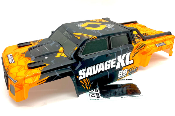 Savage XL 5.9 GTXL-6 - BODY Shell Grey/Orange (Kingcab Cover