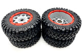 Losi DBXL-E - Wheels & Tires (Front/Rear Beadlock, 24mm Hex, Silver/Red LOS05020V2