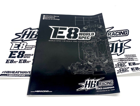 HB Racing E8 WS - Instruction Building Manual & Sticker Decal Sheet 204855