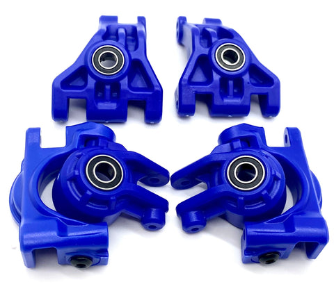 fits Rustler 4x4 BL-2S BLUE HUBS, Carriers spindles BEARINGS stampede Traxxas 67164-4