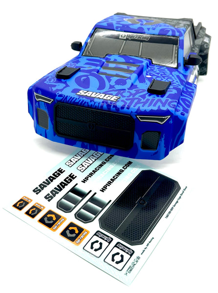 Savage X 4.6 GT-6 BODY Shell Blue/Black (Cover 160587 Painted) HPI