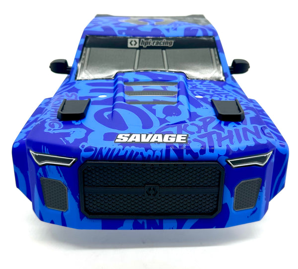 HPI Savage X 4.6 エンジンRCカー ＋大量パーツ付き Savage X 4.6 GT-6 BODY Shell Blue/Black (Cover 160587 Painted) HPI