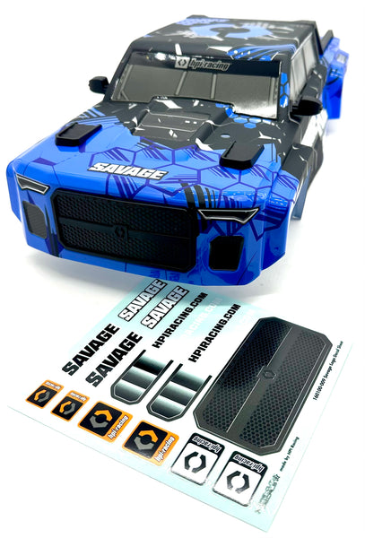 Savage XL 5.9 GTXL-6 - BODY Shell Blue / Black (Kingcab Cover
