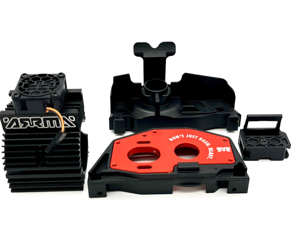 Jeu De Supports De Montage Avant Usinés CNC Pour Arrma Kraton 1/5 8S BLX (ARA320485) - Marque Integy, Couleur Noire
