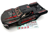 Arrma KRATON 6s EXB - BODY SHELL - Black/Red polycarbonate cover & Body Pins ebs ARA8708