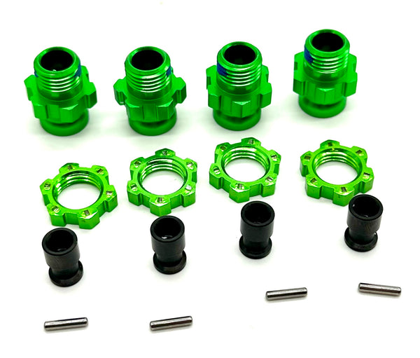 パーツ Hexenshuss Jato 4x4 VXL 17mm WHEEL hubs HEXES, axle barrels, pins nuts GREEN