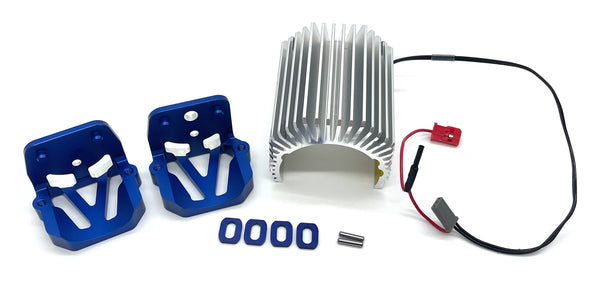 X-MAXX Ultimate Aluminum Heat Sink & Blue Motor Mounts (Velineon