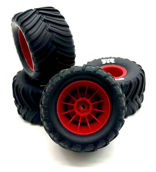 Arrma QUAKE GROM mega 4x4 - Wheels & Tires (RED) dboots MT Gorgon