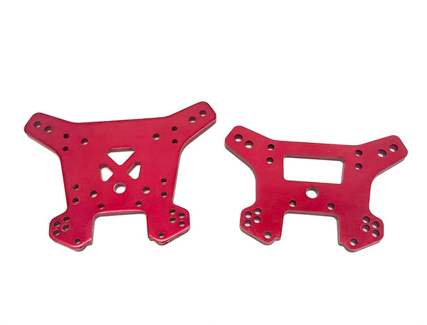 Fits SLEDGE - Towers (Front/Rear Shock Tower aluminum Red Traxxas