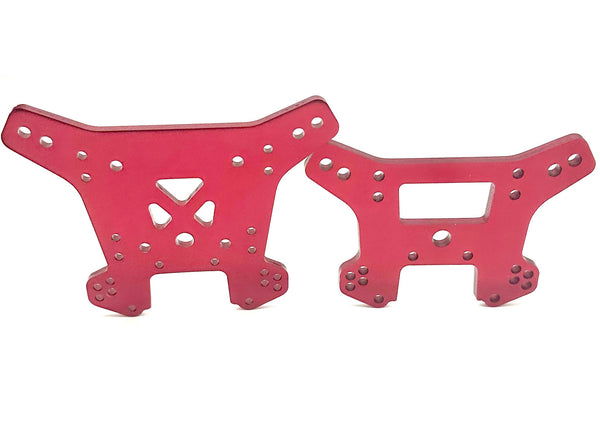 Fits SLEDGE - Towers (Front/Rear Shock Tower aluminum Red Traxxas