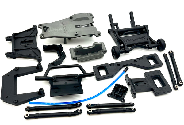 Rustler 2wd BL-2S Bumper, towers, push rods & Wheelie Bar Traxxas