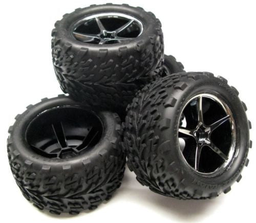 1/16 E-revo Preglued TIRES & WHEELS (Talon Gemini) Factory glued