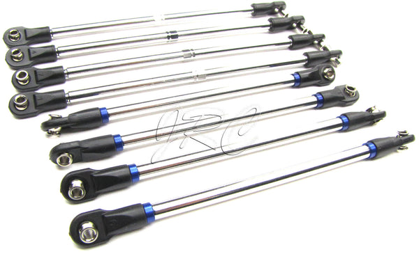 GPM – Jeu De 4 Biellettes Filetées Anti-horaire Aluminium Pour Traxxas E-Revo Brushless, Summit, Revo & Revo 3.3 – Rouges
