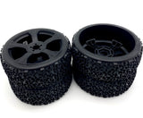 Team Corally PYTHON - TIRES & Wheels (Truggy tyres black rims 6s XP C-00182
