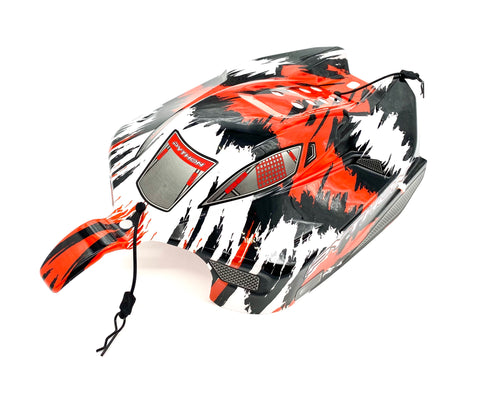 Team Corally PYTHON - Body Shell (RED/Black polycarbonate cover & Body Pins C-00182