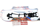 RUSTLER 4x4 BODY Shell (Blue, Orange & Red Cover Shell decals clipless mount VXL 67076-4