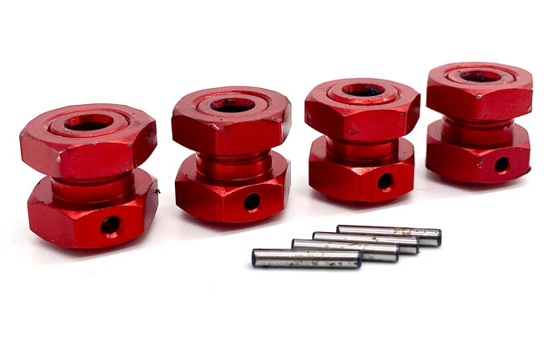 Buy 4pcs Alloy 14mm Wheel Hex Hub Adaptor And 4pcs M4 Flanged Lock Nut For Arrma 3S BLX Vorteks Senton Granite Big Rock Upgrade Parts, Replacement For ARAC9742 ARAC9699 (Red) Online At
