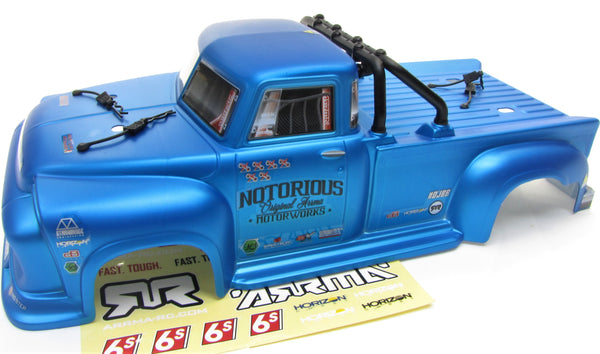 Arrma NOTORIOUS 6s V5 BLX - Body Shell (BLUE polycarbonate outcast cover  ARA8611V5