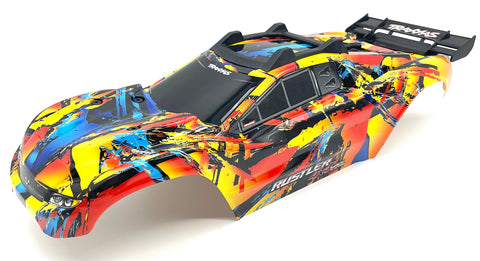 RUSTLER 4x4 BODY Shell (SOLAR FLARE Cover Shell decals clipless mount VXL 67076-4