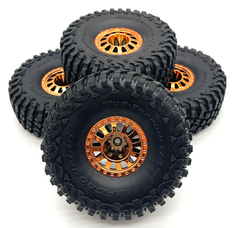 Losi LASERNUT U4 - Wheels & Tires (2.2 Copper Wheels with BFG Tire, assembled LOS03028