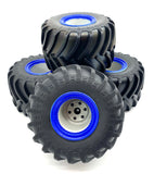 Losi LMT Son Uva Digger TIRES (Set of 4 Tyres Blue Rims Wheels LOS04021T2