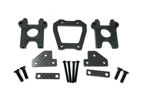 HB Racing E8 WS - MOUNT for center diff, chassis brace carbon set 204855