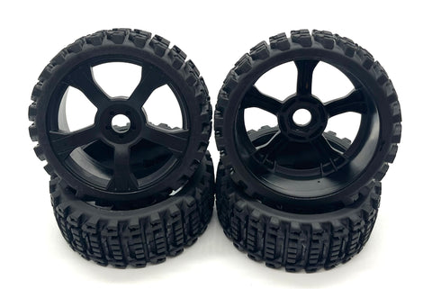 Team Corally SPARK XB6 - TIRES & Wheels (Xprit tyres black rims C-00285