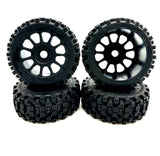 Team Corally SYNCRO-4 - Tires (Scorpion XTB - Off-Road 1/8 Buggy Tires - Glued on Black Rims  C-00287