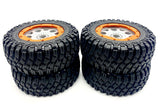 Losi DBXL-E - Wheels & Tires (Front/Rear Beadlock, 24mm Hex, Silver/Orange LOS05020V2