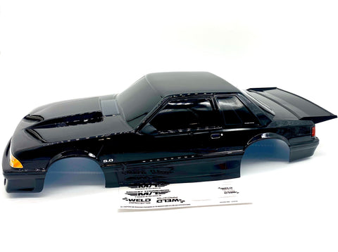 DRAG MUSTANG FOX BODY (Black, complete w/decals 9421A Traxxas