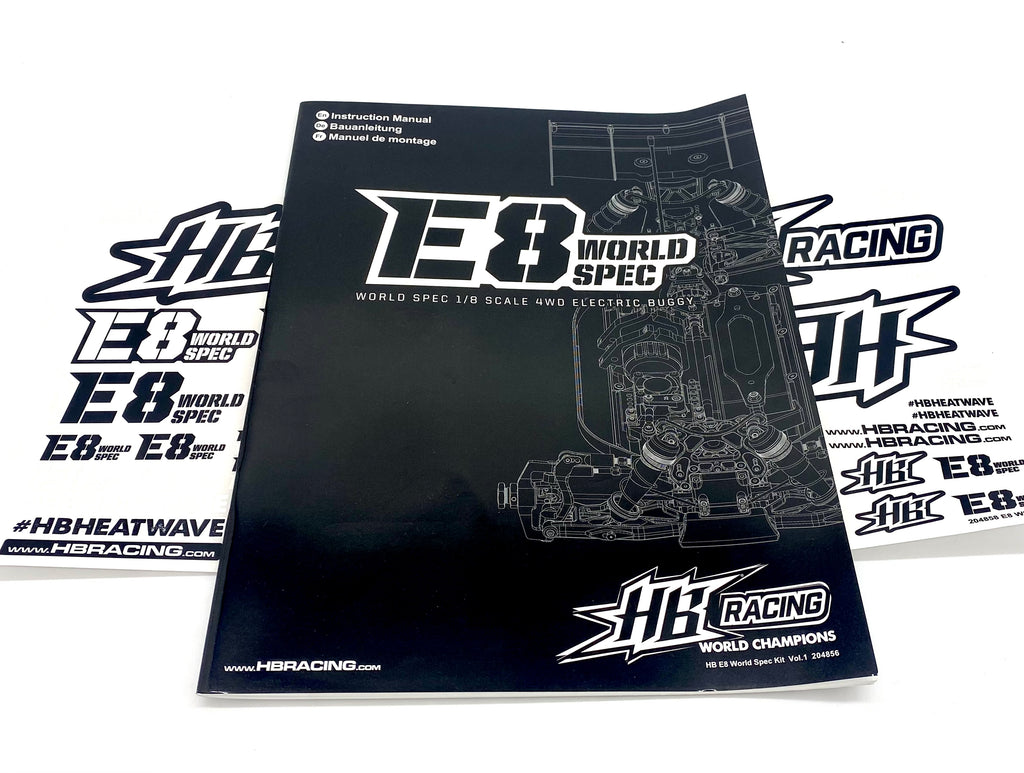 HB Racing E8 WS - Instruction Building Manual & Sticker Decal Sheet 20 ...