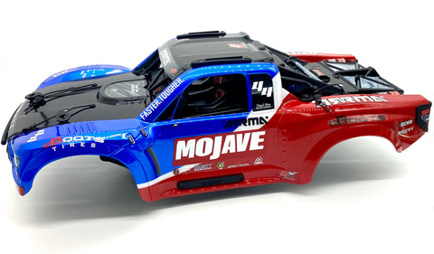 Arrma Mojave 4s 4x4 - Body Shell BLUE/RED w/interior, cage and clips ARA4404