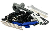 RUSTLER ULTIMATE - SCREWS & TOOLS Set blue wheel nuts suspension pins Traxxas VXL 67097-4