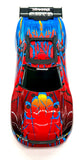 RUSTLER 4x4 VX3 - BODY Shell (Red Blue cover clipless traxxas 67464-4