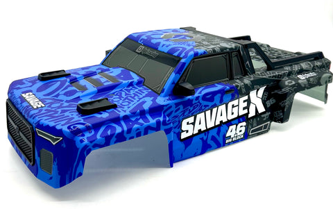 Savage X 4.6 GT-6 BODY Shell Blue/Black (Cover 160587 Painted) HPI 160585