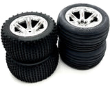 Rustler 2WD BL-2s TIRES (F/R Tyres WHEELS (4) Assembled 3772A, 3771R  37354-4