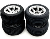 Rustler 2WD BL-2s TIRES (F/R Tyres WHEELS (4) Assembled 3772A, 3771R  37354-4
