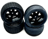 Rustler 2WD BL-2s TIRES (F/R Tyres WHEELS (4) Assembled 3772A, 3771R  37354-4