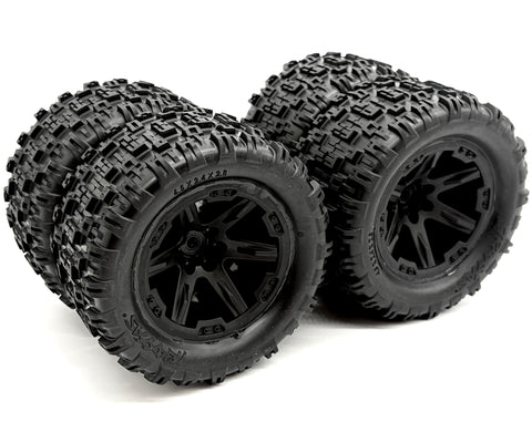 RUSTLER 4x4 VX3 - TIRES & Wheels (12mm RXT sledehammer ST traxxas 67464-4