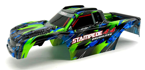 Stampede 4x4 VX3 - BODY Shell (Green Blue cover clipless traxxas 67454-4