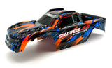 Stampede 4x4 VX3 - BODY Shell (Orange Blue cover clipless traxxas 67454-4