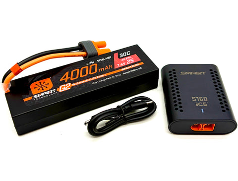 Losi 22s DIRT OVAL - Battery & Charger (4000Mah G2 30c LiPo S160 60w LOS-2167