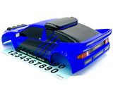 MINI RALLY VXL BODY cover Shell & Lights (BLUE Painted Traxxas 108046-1