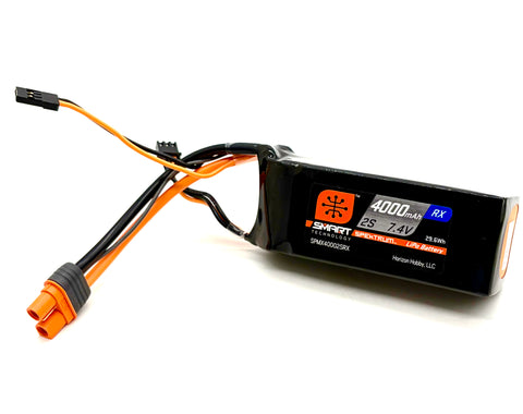 Losi 5IVE-TG 3.0 - Receiver Battery, 7.4V 4000mAh 2S 15C Smart LiPo LOS05025