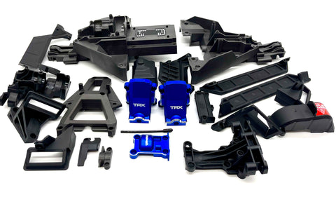 XRT Ultimate Plastic Set (Front Rear Bulkhead BLUE Covers box Traxxas 78097-4