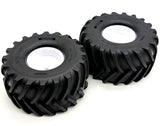 X-MONSTER Wheels & Tires (2) (White wheels Terra Groove Assembled Belted Traxxas 77036-4