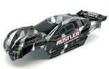 Rustler 2WD VX3 - BODY Shell (Black clipless traxxas brushless cover 37454-4)
