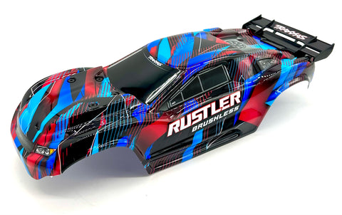 Rustler 2WD VX3 - BODY Shell (Red clipless traxxas brushless cover 37454-4)
