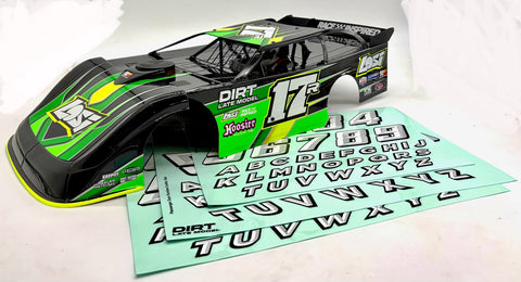Losi 22s DIRT OVAL - Body (body set & cage, Black/Green, interior, driver LOS-2167
