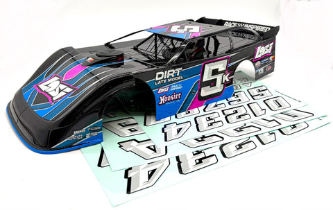 Losi 22s DIRT OVAL - Body (body set & cage, Black/Blue interior driver LOS-2167
